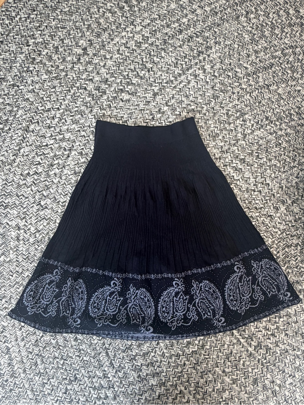 Japanese design navy knit skirt Lolita pattern